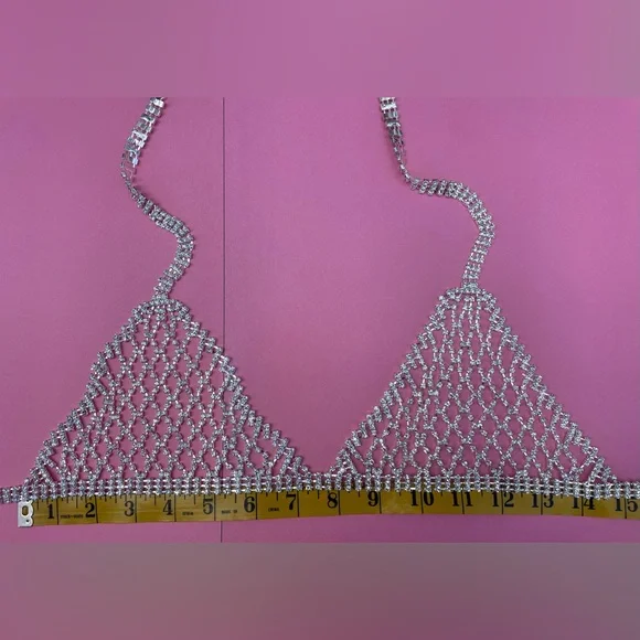 NWT Natasha Couture Rhinestone Bralette Adjustable Size - Picture 5 of 14